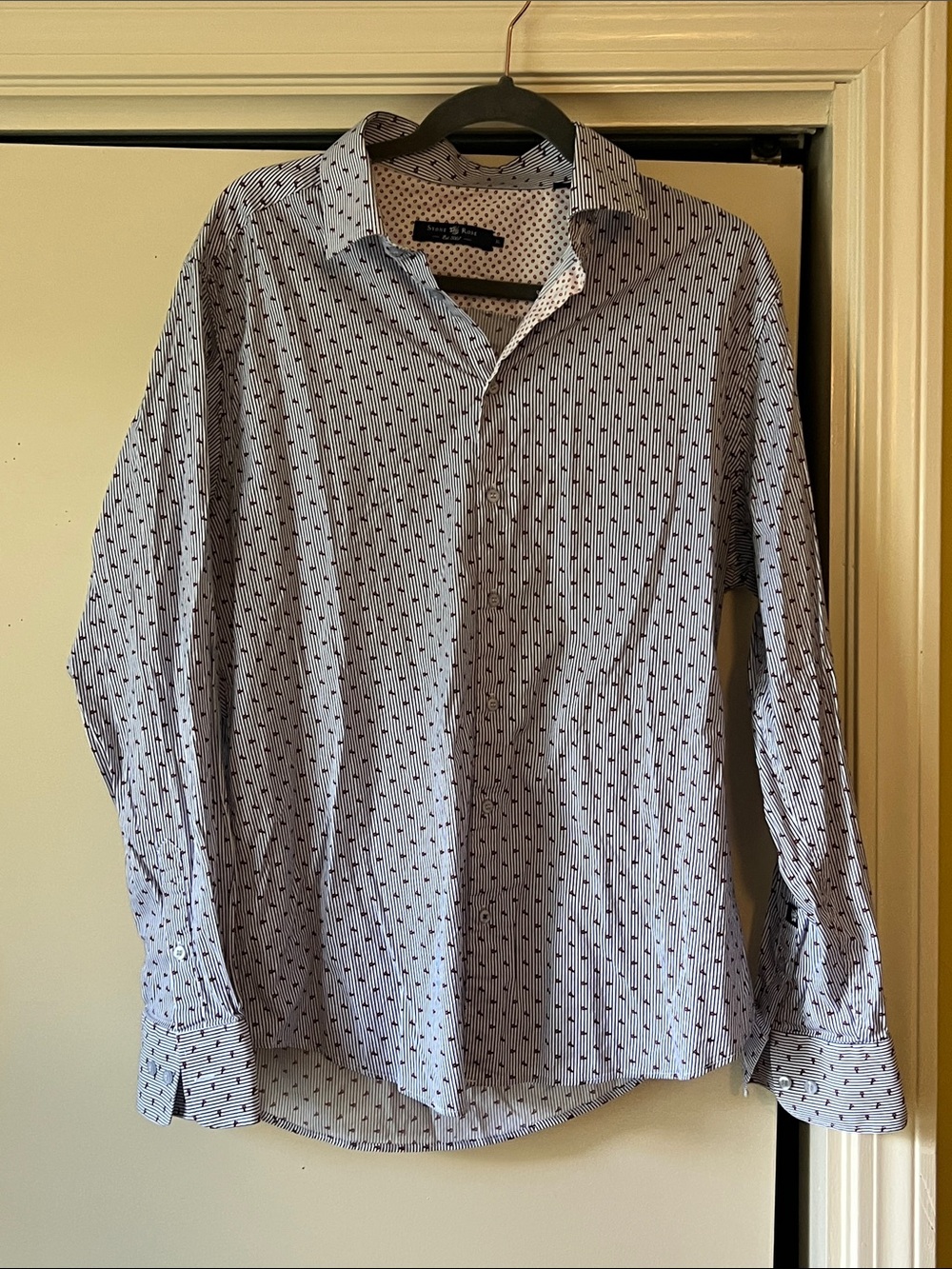 Stone Rose stripped Shirt with small shoe pattern XL